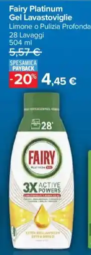 Carrefour Market Fairy Platinum Gel Lavastoviglie offerta