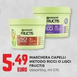 Panorama Garnier maschera capelli metodo ricci o lisci fructis offerta