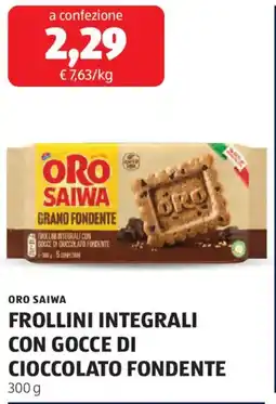 ALDI Oro saiwa frollini integrali con gocce di cioccolato fondente offerta
