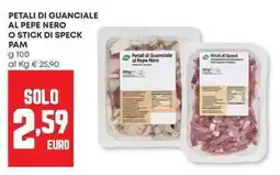 Panorama Petali di guanciale al pepe nero o stick di speck PAM offerta