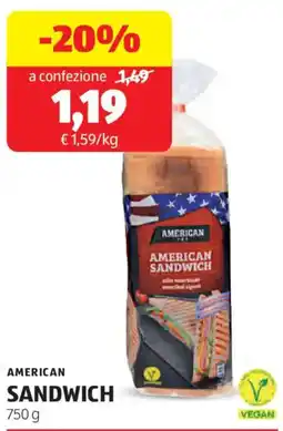 ALDI American sandwich offerta