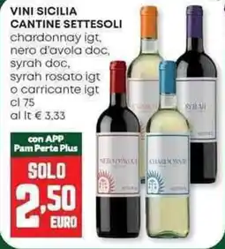 Panorama Vini sicilia cantine settesoli chardonnay igt, nero d'avola doc offerta