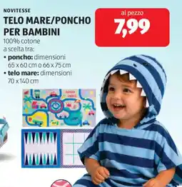 ALDI Novitesse telo mare/poncho per bambini offerta