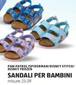 ALDI Paw patrol/spiderman/disney stitchdisney frozen sandali per bambini offerta