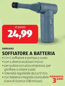 ALDI Ambiano soffiatore a batteria offerta