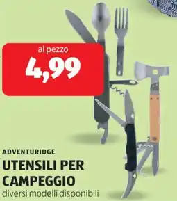 ALDI Adventuridge utensili per campeggio offerta