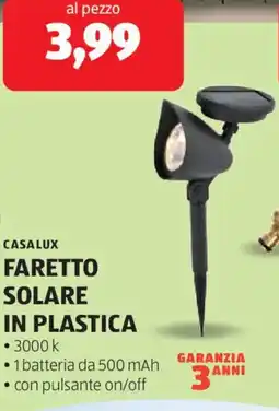 ALDI Casalux faretto solare in plastica offerta