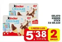 Despar Gelato kinder stick offerta