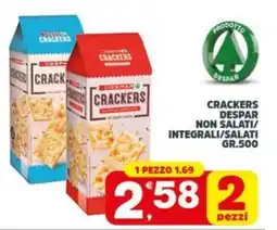 Despar Crackers despar non salati/ integrali/salati offerta
