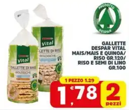 Despar Gallette despar vital mais/mais e quinoa/ riso/ riso e semi di lino offerta