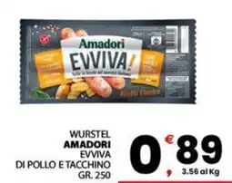 Despar Wurstel amadori evviva di pollo e tacchino offerta