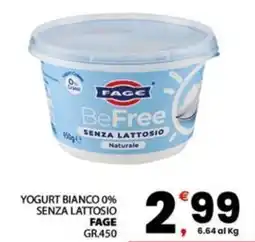 Despar Yogurt bianco 0% senza lattosio FAGE offerta