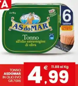 Despar Tonno asdomar in olio evo offerta