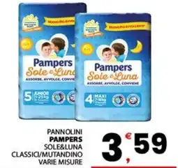 Despar Pannolini pampers sole&luna classici/mutandino offerta