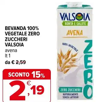 Bevanda 100% vegetale zero zuccheri VALSOIA