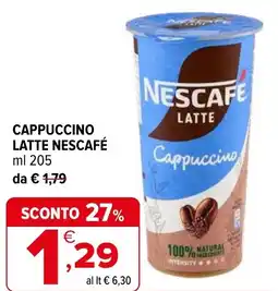 Iperal Cappuccino latte NESCAFÉ offerta