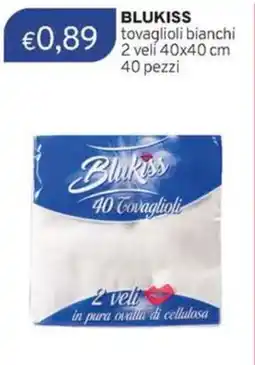 Sirene Blu BLUKISS tovaglioli bianchi 2 veli 40x40 cm offerta