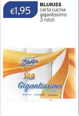 Sirene Blu BLUKISS carta cucina gigantissimo 3 rotoli offerta