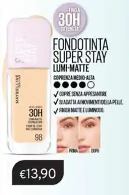 Sirene Blu Maybelline fondotinta super stay lumi-matte offerta