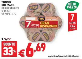 Pam TONNO RIO MARE all'olio di oliva offerta