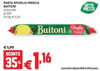 Pam Pasta sfoglia fresca BUITONI offerta
