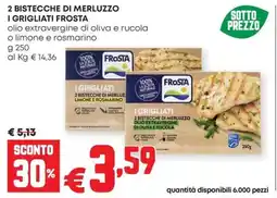 Pam 2 bistecche di merluzzo i grigliati FROSTA offerta