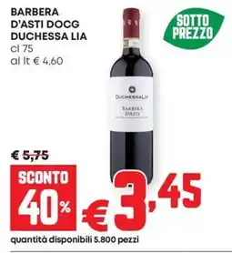 Pam Barbera d'asti docg DUCHESSA LIA offerta