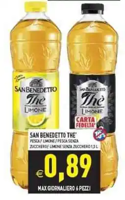 Iperfamily San benedetto the pesca/limone/pesca senza zucchero offerta