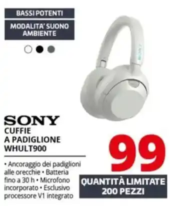 Comet SONY CUFFIE A PADIGLIONE WHULT900 offerta