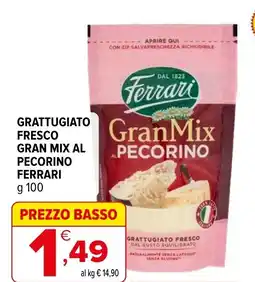 Iperal Grattugiato fresco gran mix al pecorino FERRARI offerta