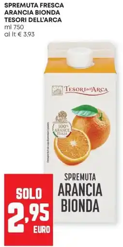 Pam Spremuta fresca arancia bionda TESORI DELL'ARCA offerta