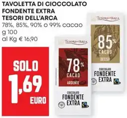 Pam Tavoletta di cioccolato fondente extra TESORI DELL'ARCA offerta