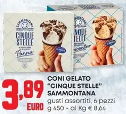 Pam Coni gelato "cinque stelle" SAMMONTANA offerta