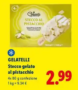 Lidl GELATELLI Stecco gelato al pistacchio offerta