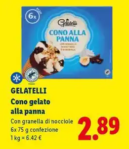Lidl Gelatelli Cono gelato alla panna offerta