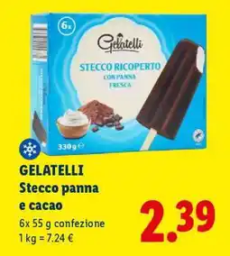 Lidl GELATELLI Stecco panna e cacao offerta
