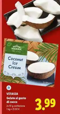 Lidl Vitasia Gelato al gusto di cocco offerta