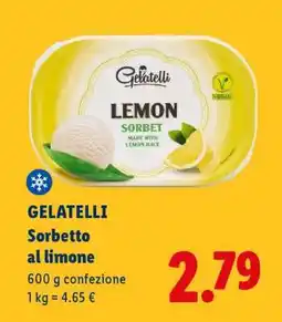 Lidl Gelatelli Sorbetto al limone offerta