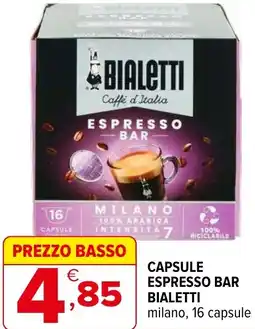 Iperal Capsule espresso bar BIALETTI offerta