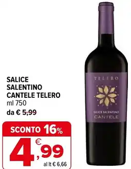 Iperal Salice salentino cantele TELERO offerta