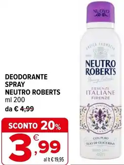 Iperal Deodorante spray NEUTRO ROBERTS offerta