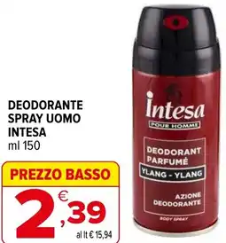 Iperal Deodorante spray uomo INTESA offerta