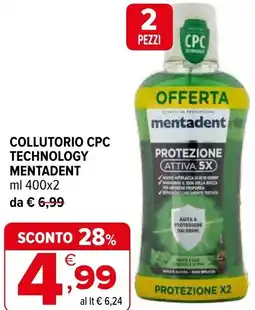Iperal Collutorio cpc technology MENTADENT offerta