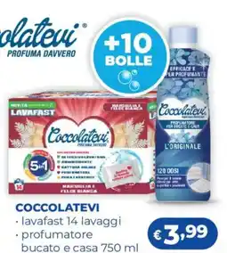 Acqua & Sapone COCCOLATEVI lavafast, profumatore bucato e casa offerta