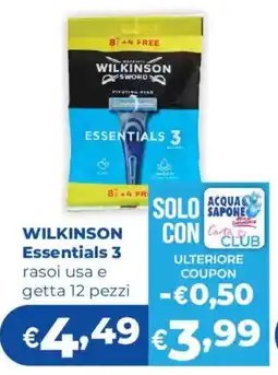 Acqua & Sapone WILKINSON Essentials 3 rasoi usa e getta offerta