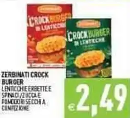 Iperfamily Zerbinati crock burger lenticchie erbettee spinaci/zuccae pomodori offerta