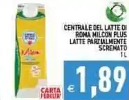 Iperfamily Centrale del latte di roma milcon plus latte parzialmente scremato offerta