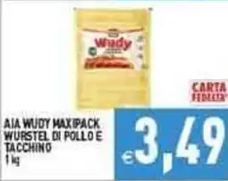 Iperfamily Aia wudy maxipack wurstel di pollo e tacchino offerta