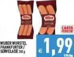 Iperfamily Wuber wurstel frankfurter servelade offerta