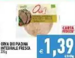Iperfamily Orva bio piadina integrale fresca offerta